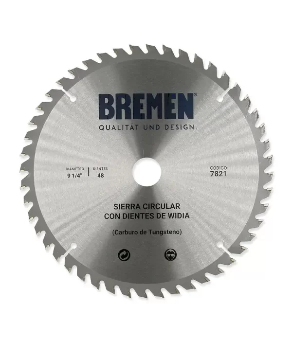 sierra circular 9 ¼" 48 dtes widia [eje25mm] bremen br7821