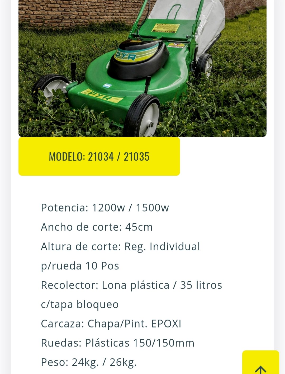 pyr cortadora de cesped c/bolsa 1200w 3