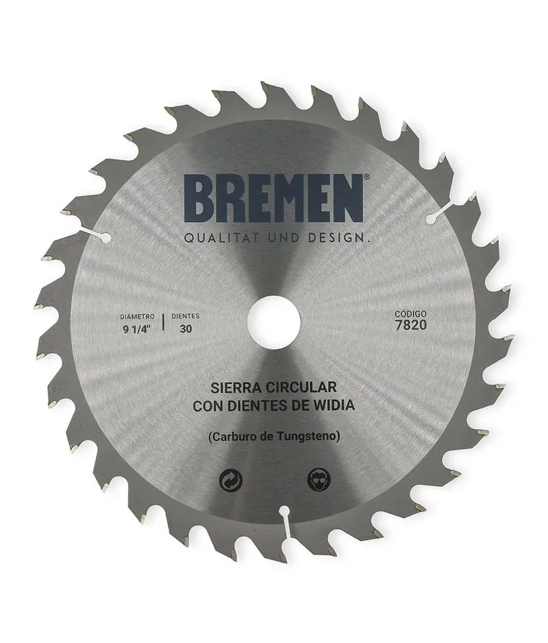 sierra circular 9 ¼" 30 dtes widia [eje25mm] bremen br7820