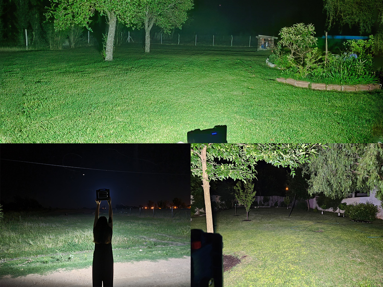 luz de trabajo de 200w con dimmer y carga solar nsli200w