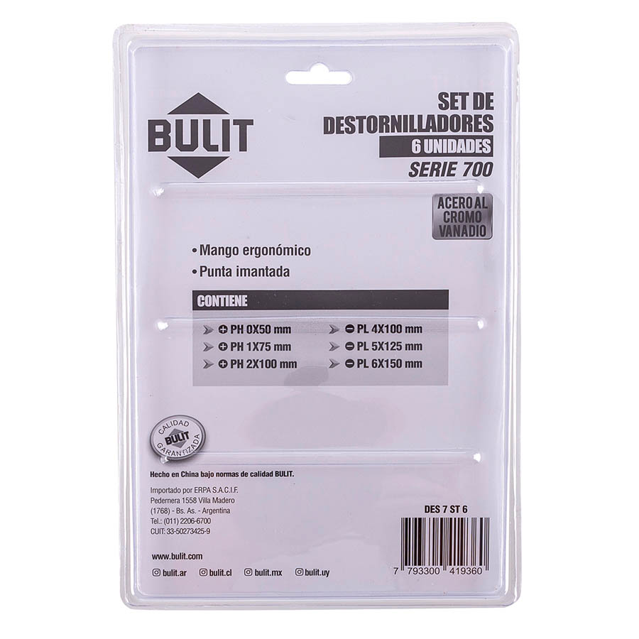 des 7 st 6 set de 6 destornilladores s
