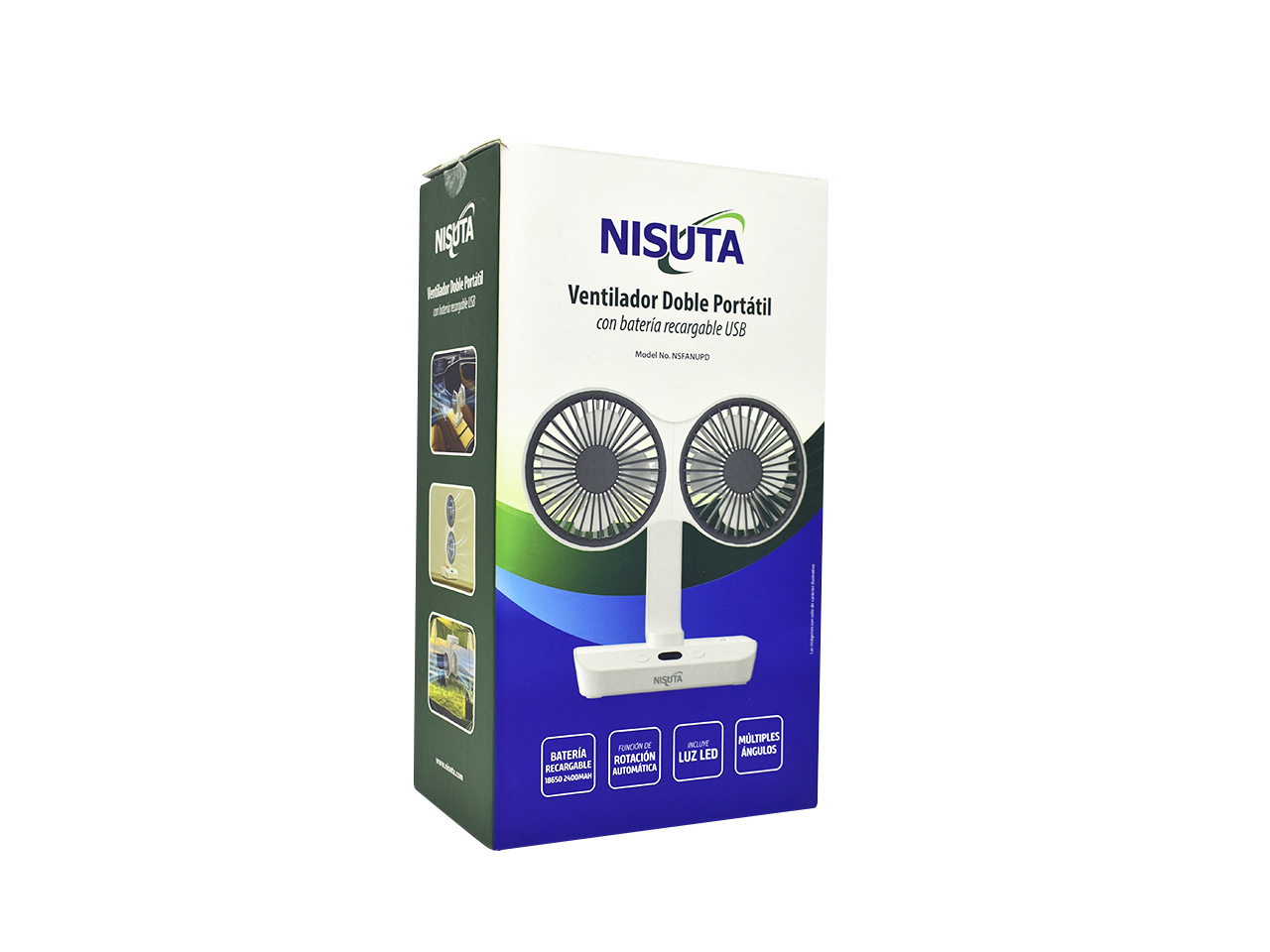 ventilador doble portatil con oscilacion y bateria recargable de 2400mah nsfanupd ventilador doble portatil con oscilacion y bateria recargable de 2400mah nsfanupd