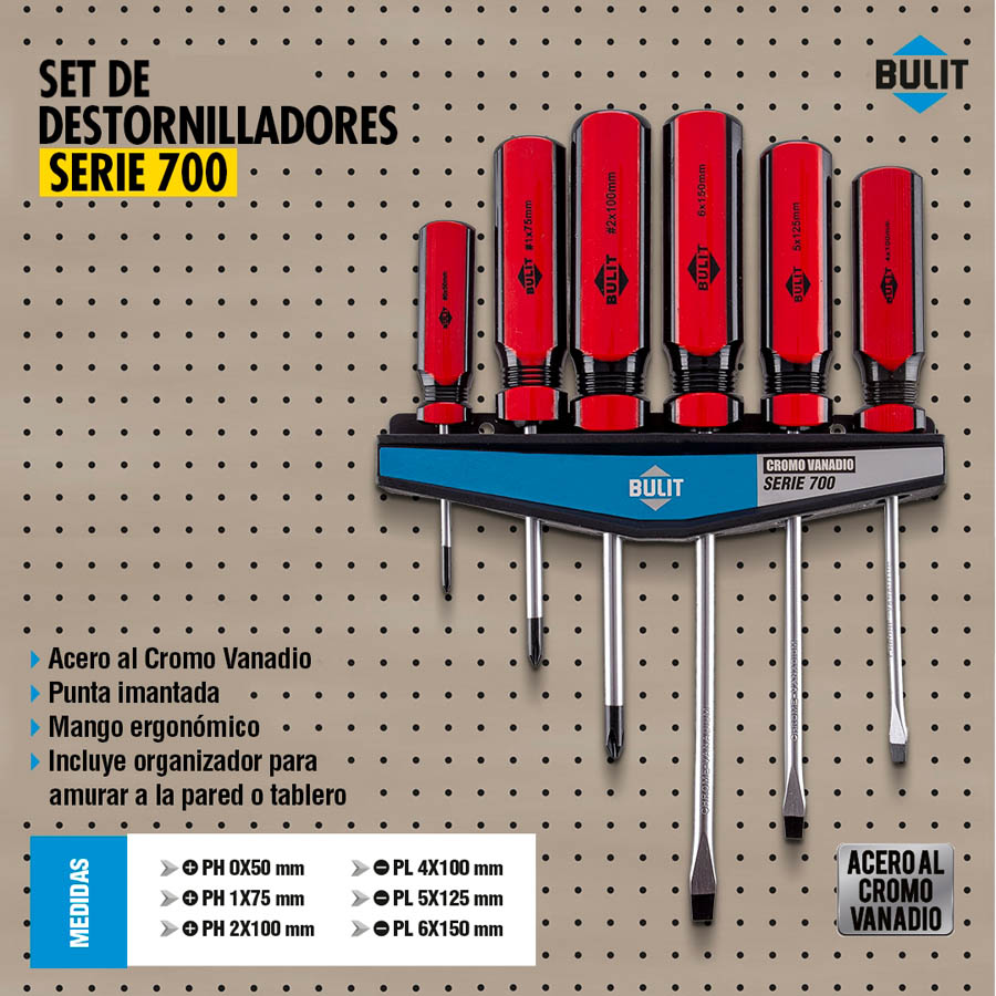 des 7 st 6 set de 6 destornilladores s