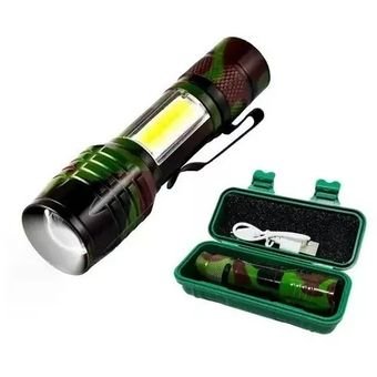 linterna recargable camuflada caja plast