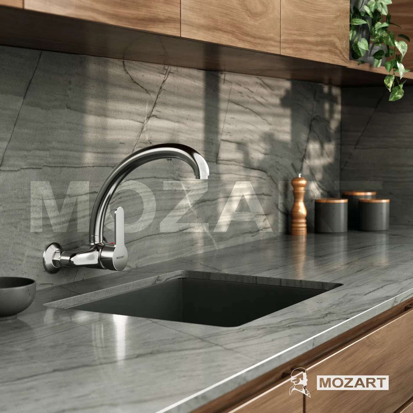 monocom. cocina pared 667 grs.pico j 39 cm. cisne grueso 2.3