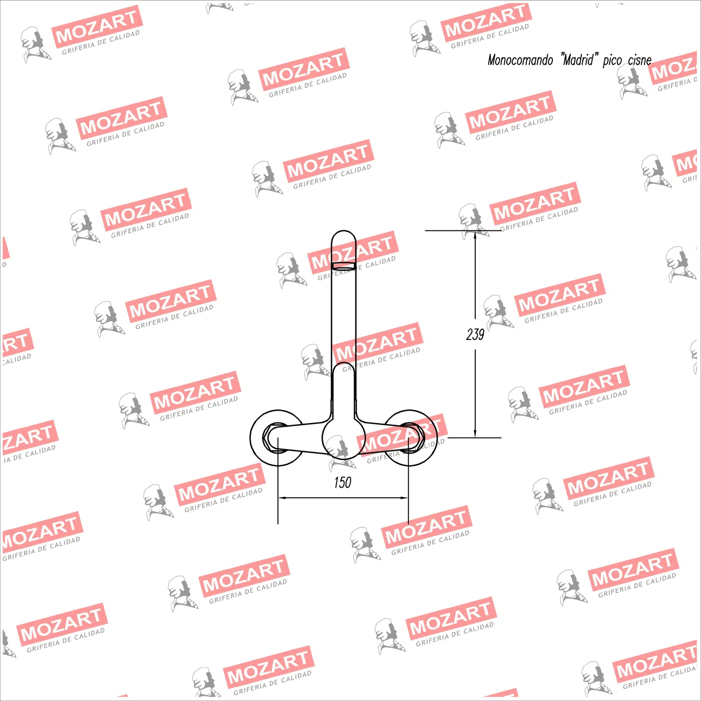 monocom. cocina pared 667 grs.pico j 39 cm. cisne grueso 2.3