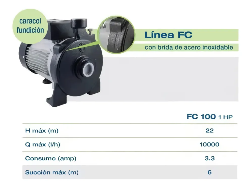 fluvial bomba centrifuga 1hp fc100 / e4 fluvial bomba centrifuga 1hp fc100 / e4