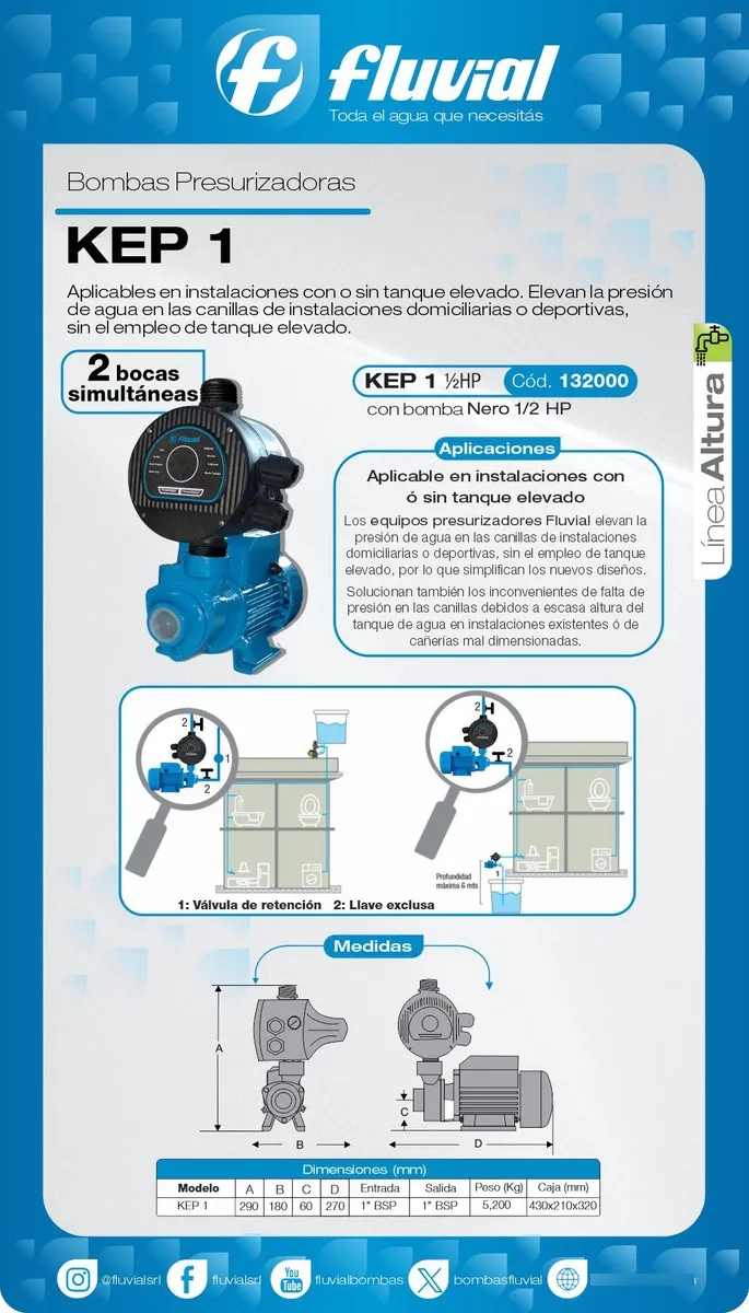 canasto bomba platinium fluvial