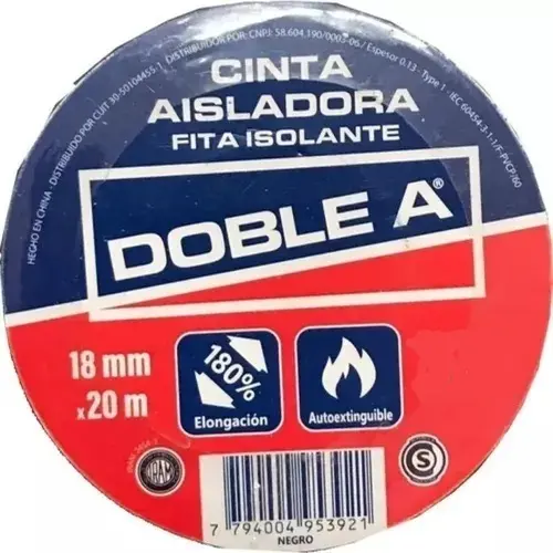 PR CINTA AISLADORA DOBLE A NEGRO 18X10 pr cinta aisladora doble a negro 18x10