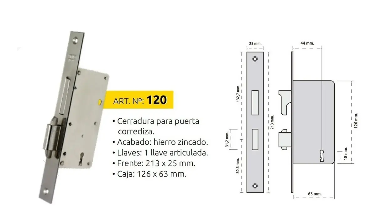 cerradura prive art. 120 p/corrediza