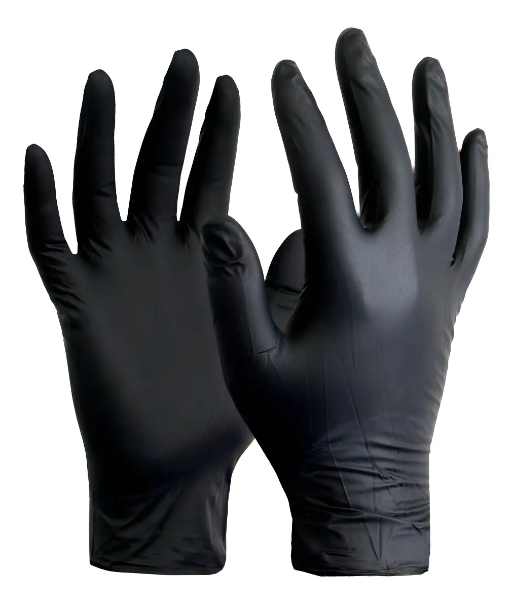 guante descartable negro l x 100 unid