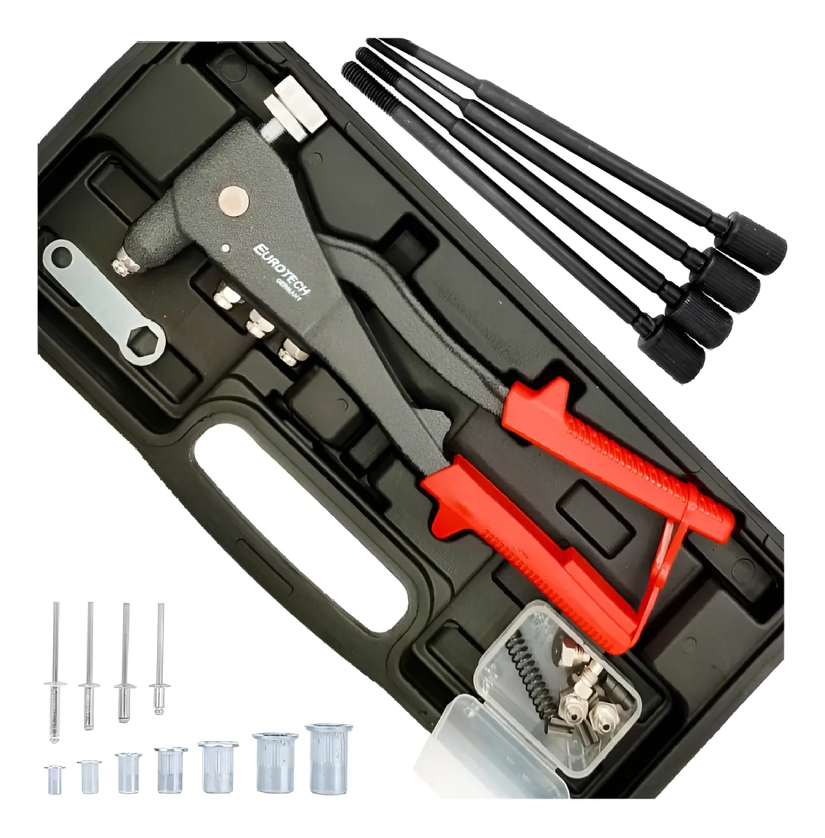 KIT REMACHADORA DUAL REMACHES CON ROSCA Y POP - EUROTECH 5617 kit remachadora dual remaches con rosca y pop eurotech 5617