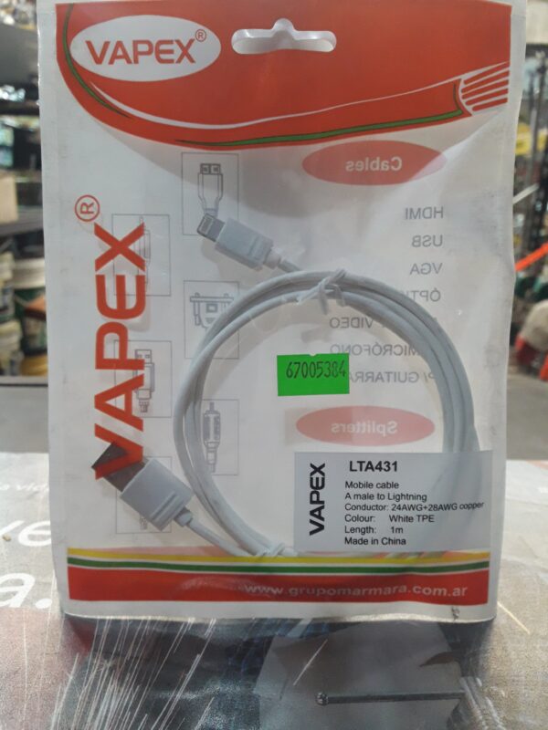 VAPEX LTA431 CABLE USB FICHA IPHONE 1MTS JPEG 20210811 104345 8150051066431060726 600x800