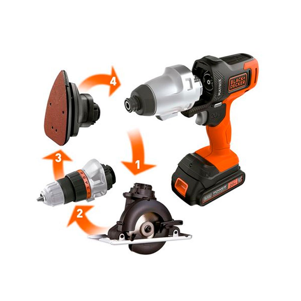 KIT MULTIHERRAMIENTA B+D 20V 4PZS 4 EN 1 MTX20K4