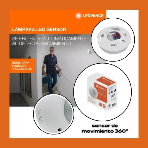 detector mov infra 360° p/techo ip20
