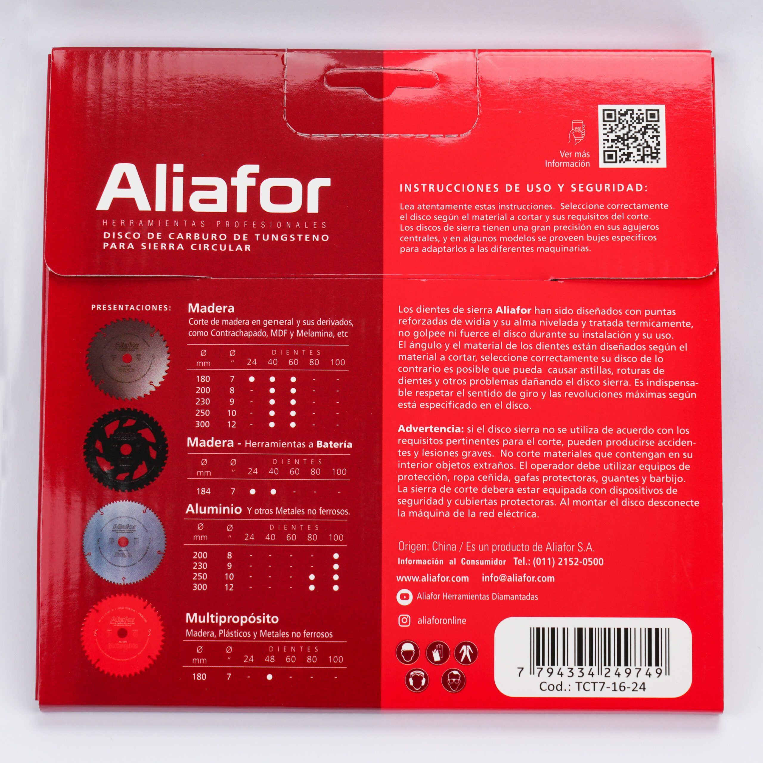 aliafor disco madera p/maq. a bat. 184 x 1.7 x 1.1 x 24t