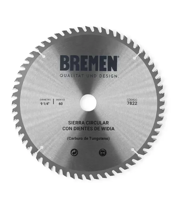 sierra circular 9 ¼" 60 dtes widia [eje25mm] bremen br7822