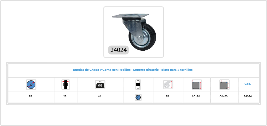 rh 24024 chapa/goma girat 75mm0769
