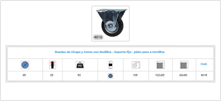 rh 4013 chapa/goma girat 125mm fr